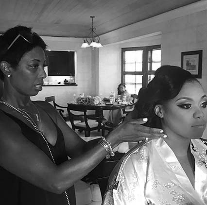 Hairstylist and Bride